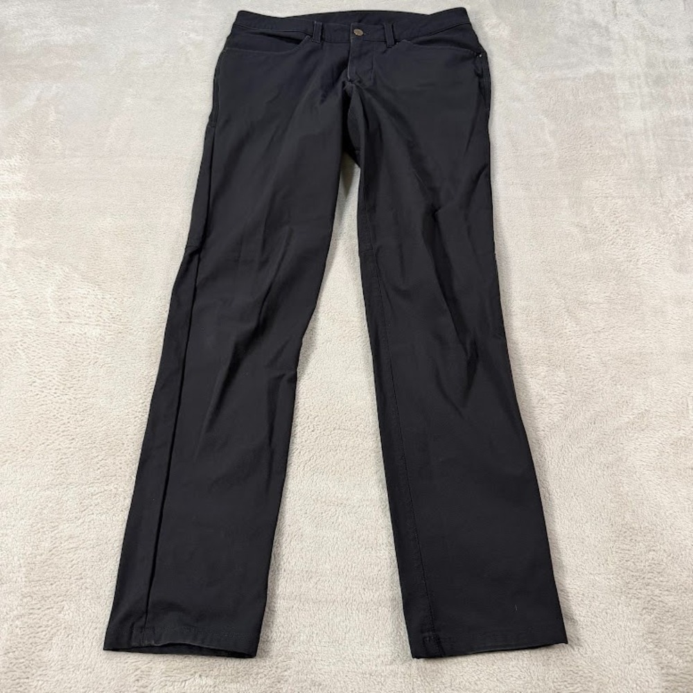 Lululemon Mens 32x32 Black 5-Pocket Pants Slim Fit Stretch Casual Trousers EUC